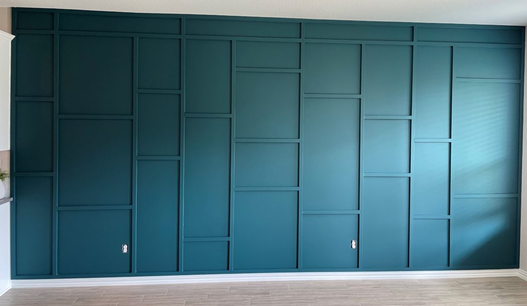 Blue/Green Board and Batten Accent Wall